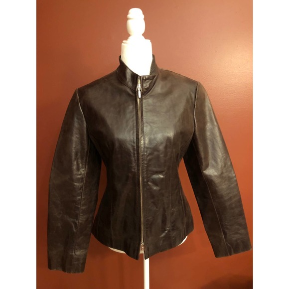 【PALE JADE】24FW Dandy Leather Padded Jacket In Brown 100% Leather Puffer Jacket
